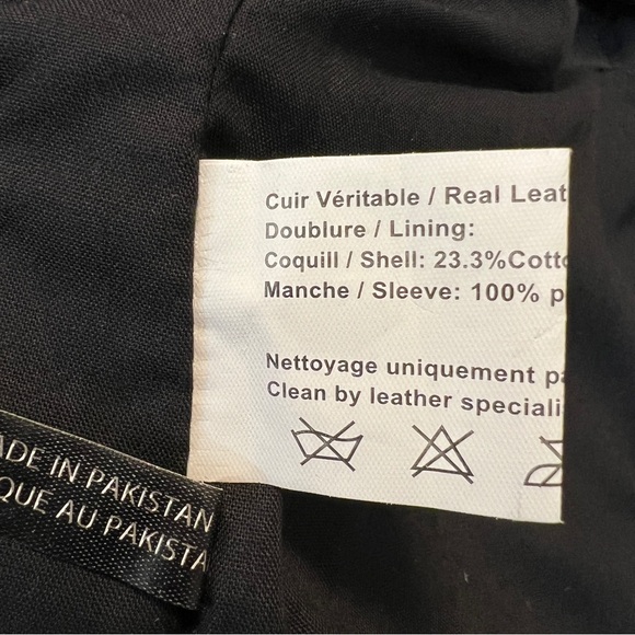 Each x Other Paris Black and Cream Leather Jacket in Excellent Condition.  Sz S. - Picture 8 of 13